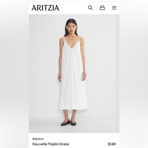 Aritzia Babaton White Nouvelle Poplin Dress